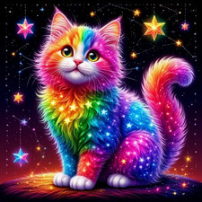 5D Diamond Painting Kits for Adults, Colorful Cat Diamond Art for Beginners, DI