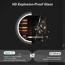 24-Inch Anti-Fog Led Bathroom Mirror, Dual Light Sources, Three Lighting Modes