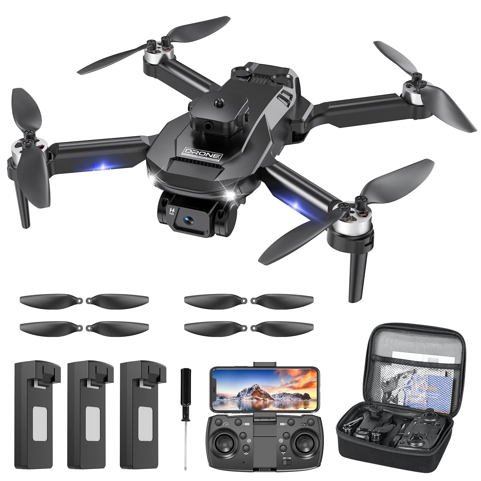 AUOSHI F196 Drones with Camera for Adults 6K, 1080P FPV RC Quadcopter for Kids