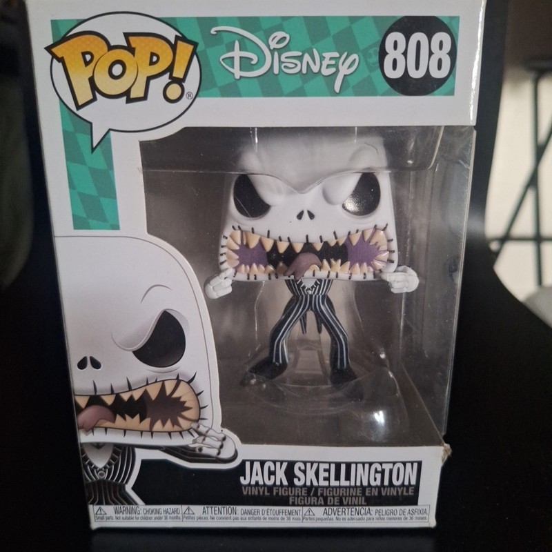 FUNKO POP THE NIGHTMARE BEFORE CHRISTMAS: JACK SKELLINGTON VINYL FIGURE #808 NEW