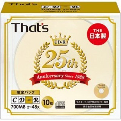 That's data for 700MB 48-speed compatible CD-R10 pack of Gold Label CDR80GTY10S