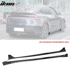 Fits 25-26 Tesla Model Y Juniper Side Skirts Carbon Fiber Print Rocker Panel 2PC