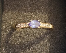 Tansanit und Zirkon Ring 925 Silber Gr.19 ca. 0,69ct.