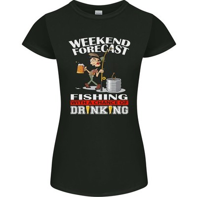 Fischen Wochenende Forecast Lustig Fischer Damen Petite Schnitt T-Shirt