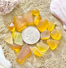 Genuine Surf Tumbled Seaglass Oranges found in The Caribbean