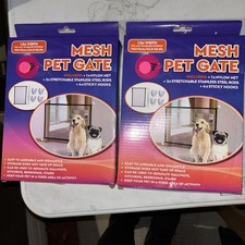 Pet Safety Gate Mesh Fence Portable Guard Indoor Home Kitchen Set Of 2