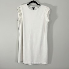 Women’s Express Off-White Elegant Sheath Shift Dress, Thick Lined, Size L