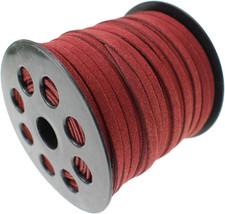 5Mm Faux Suede Leather Cord String for Jewerly Making One Spools 40 Yards Maroon