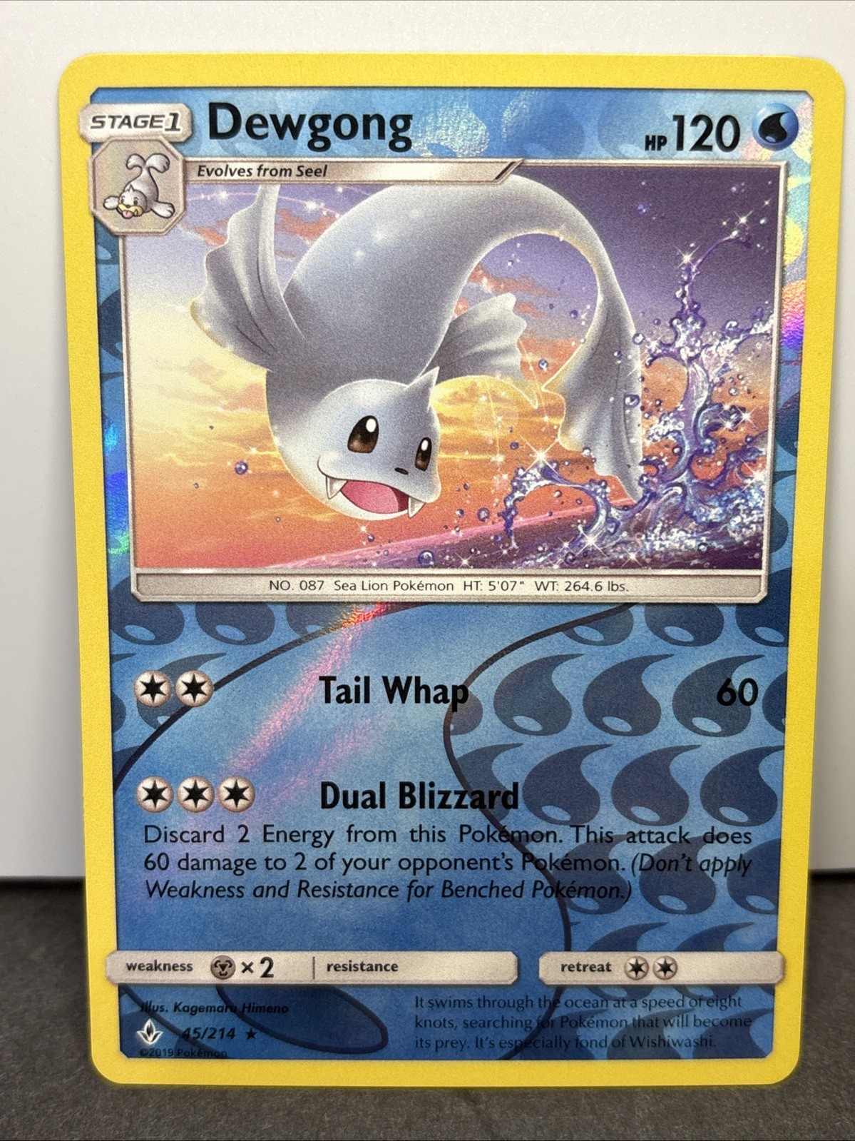 Dewgong - 45/214 - Sun & Moon: Unbroken Bonds Rare Reverse Holo