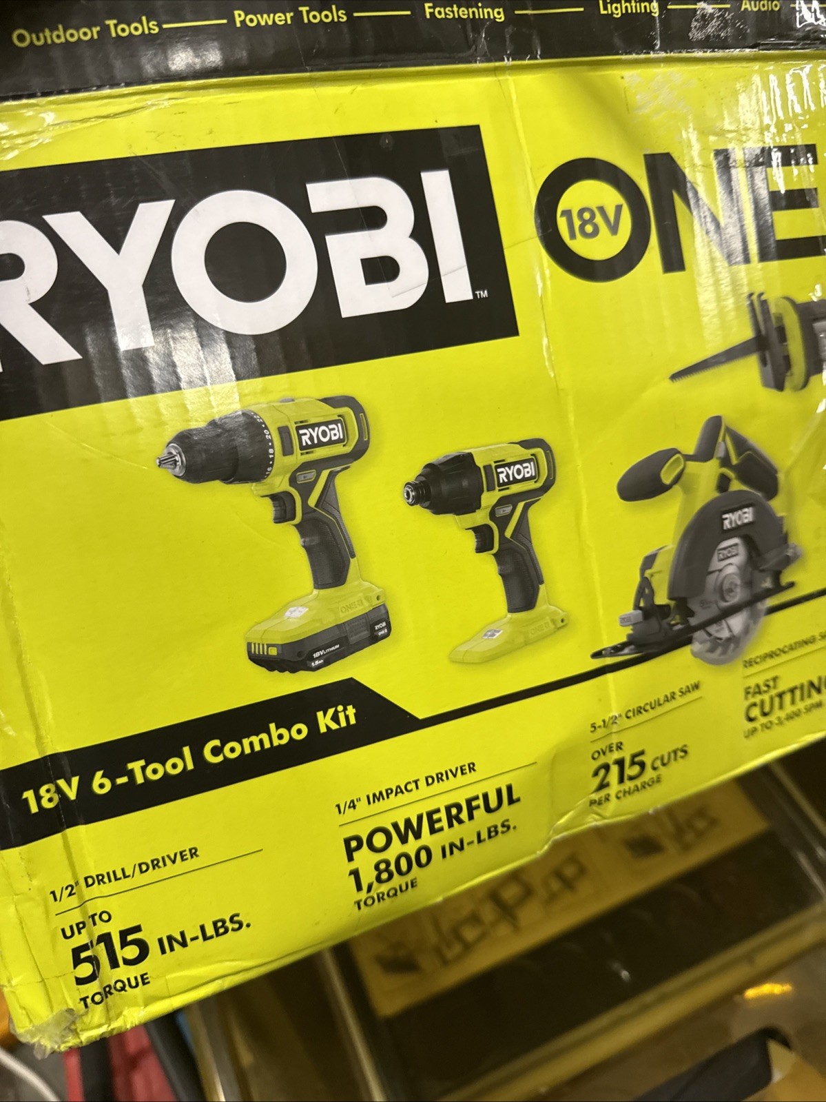 Ryobi ONE+ 18V Cordless 6-Tool Combo Set (PCL1600K2)