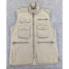 Vintage Banana Republic Guide Safari Vest Mens XS Olive Green Cotton Utility