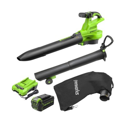 Greenworks 40V (230 MPH / 505 CFM) Cordless Brushless Leaf Blower/Vacuum with...