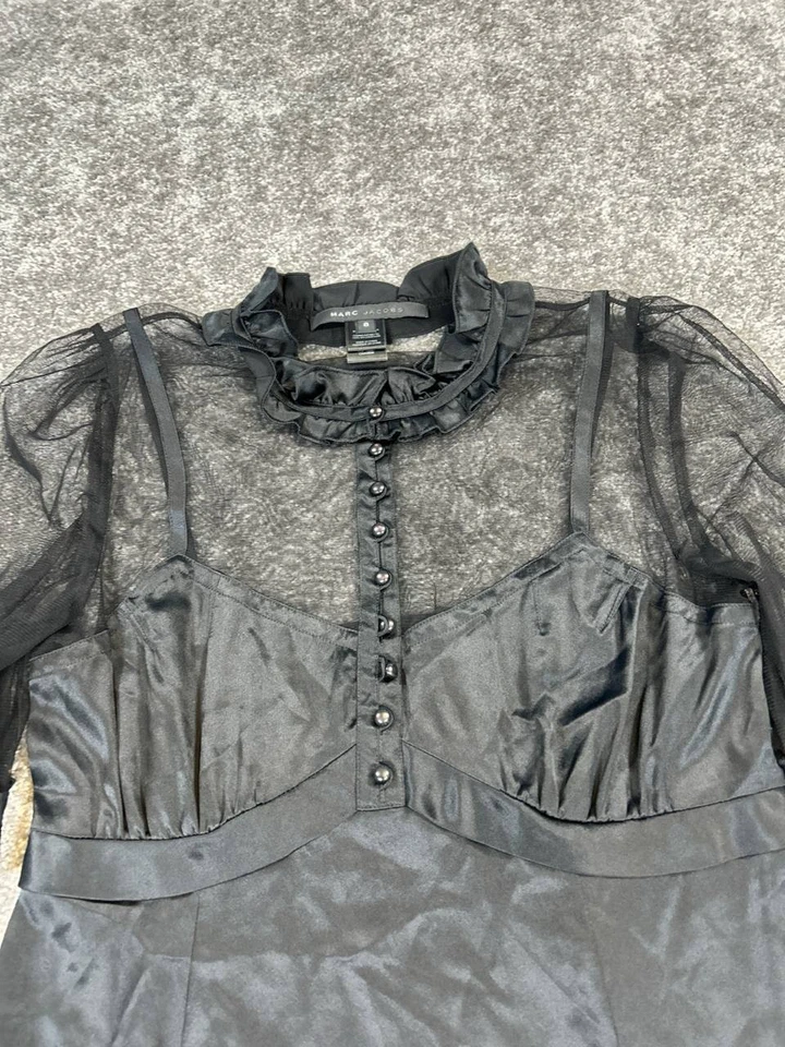 Vestido Marc Jacobs para mujer 8 blusa de seda negra Foto 2 de 4