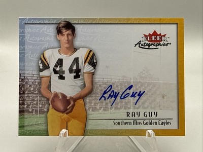 2012 Fleer Retro RAY GUY 2000 Autographics Auto - Southern Miss Oakland Raiders