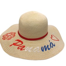 Panama Sun Hat Wide Brim Straw Red Band Beach Pool Vacation Cruise