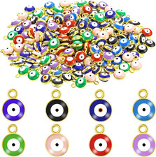 160 Pieces Acrylic Evil Eye Beads DIY Craft Evil Eye Charms Pendants for Jewelry