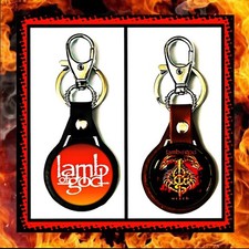LAMB OF GOD ASHES OF THE WAKE SERIES     TWO LEATHER KEYCHAINS    CAR ACC.
