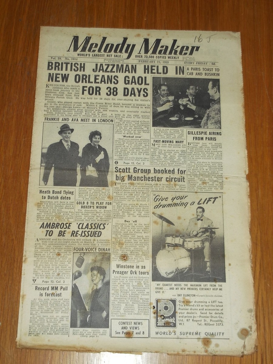 MELODY MAKER 1953 #1014 FEB 21 JAZZ SWING KEN COLYER FRANK SINATRA RONNIE SCOTT | eBay UK