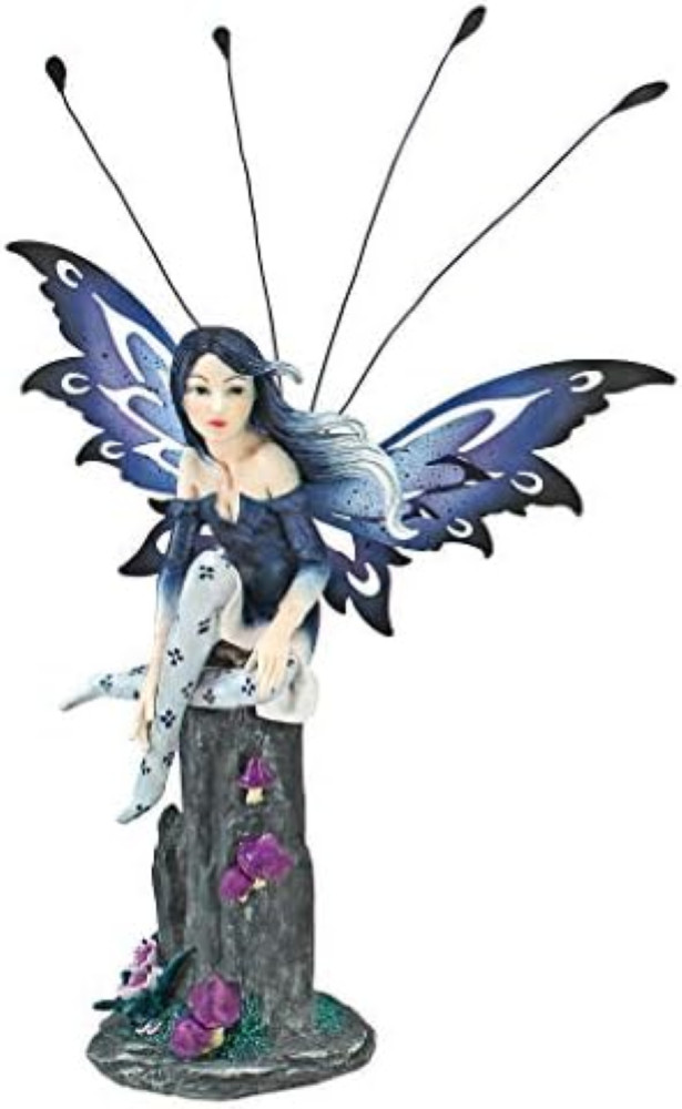 Scultura Design Toscano QS232725 Zaffiro Fata Resina e Metallo 23cm