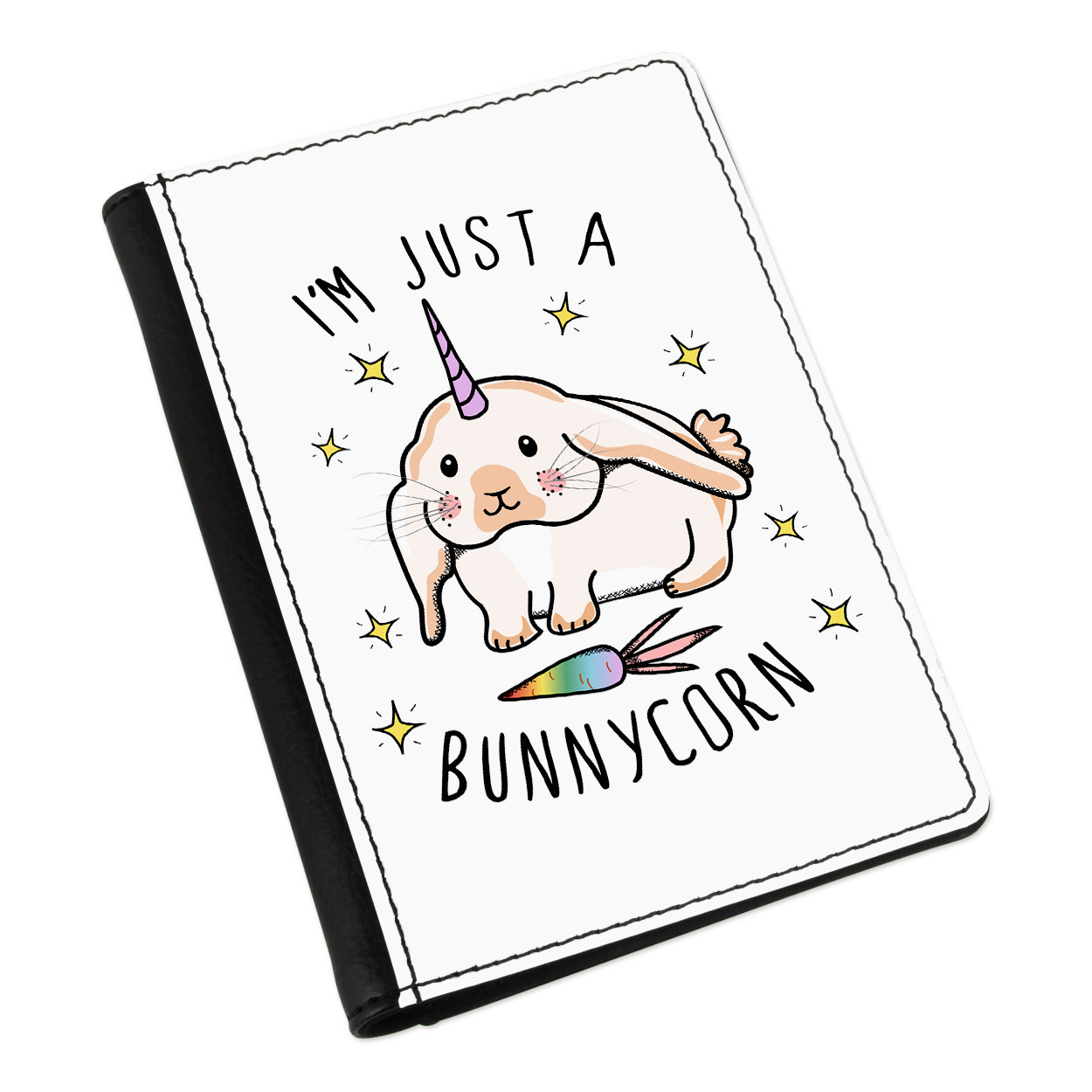 I'm Just A Bunnycorn Passport Holder Cover Case Wallet - Bunny Unicorn Rabbit