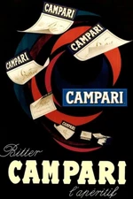Poster poster poster advertising aperitif Campari vintage print 32x47 cm.
