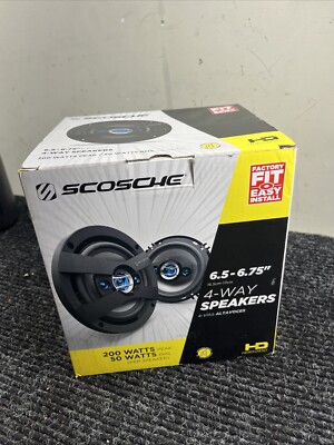   SCOSCHE HD6504SD 6.5'' 4-WAY COAXIAL 200W MAX CAR SPEAKERS BRAND NEW