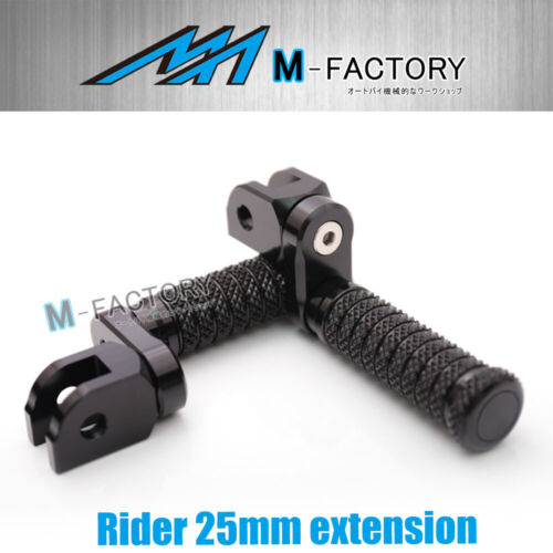 Black M-Grip 25mm Extended Front Foot Pegs For SportClassic Sport 1000 06-09 08 - Picture 1 of 5