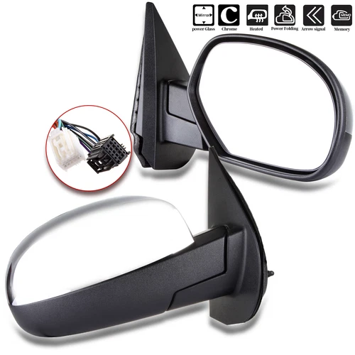 Power Fold Memory Heated Puddle Light Passenger Mirror For 07-14 Chevrolet GMC