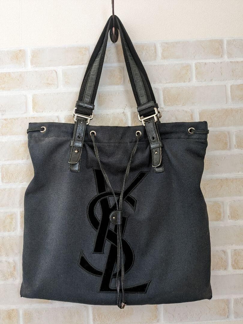 Borsa tote Yves saint Laurent Saint Kahala borsetta pelle nera vintage donna!!!