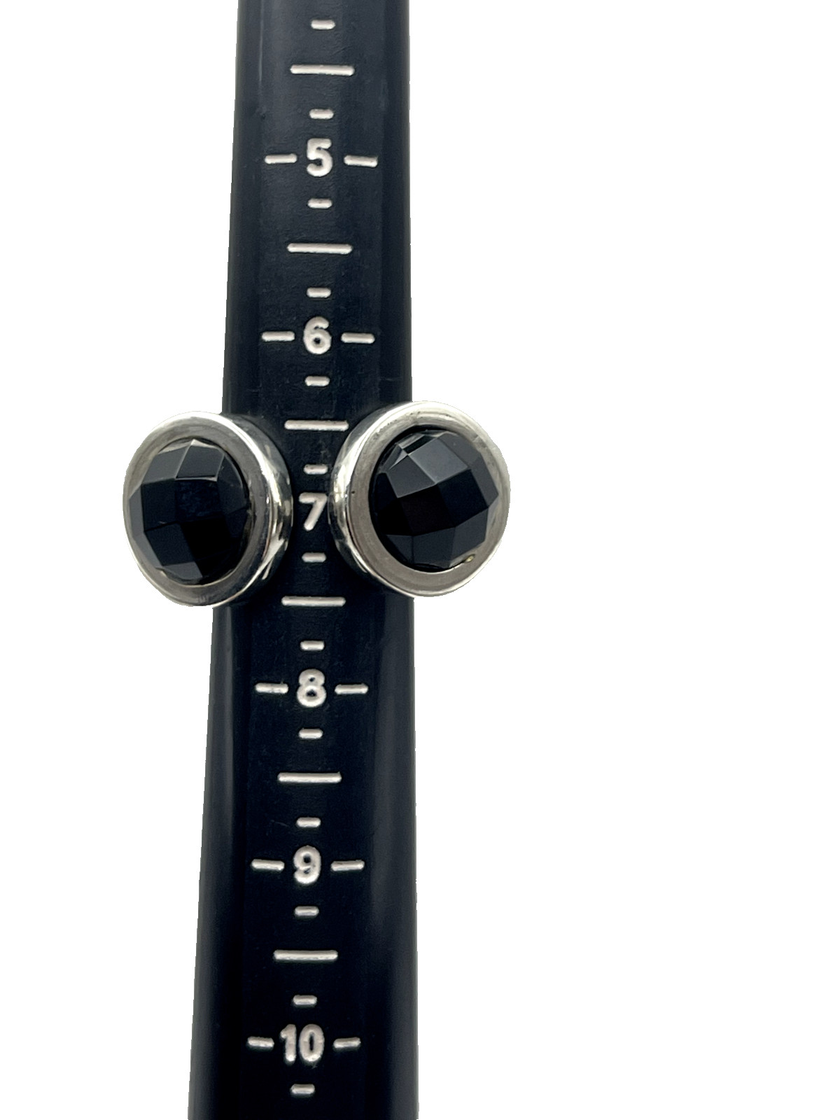 950 Silver Split Onyx Ring Size 7 - image 5