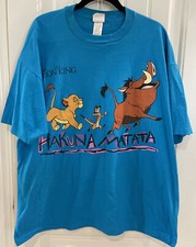 Disney The Lion King Hakuna Matata Blue VTG 90s Shirt Size XL Single Stitch