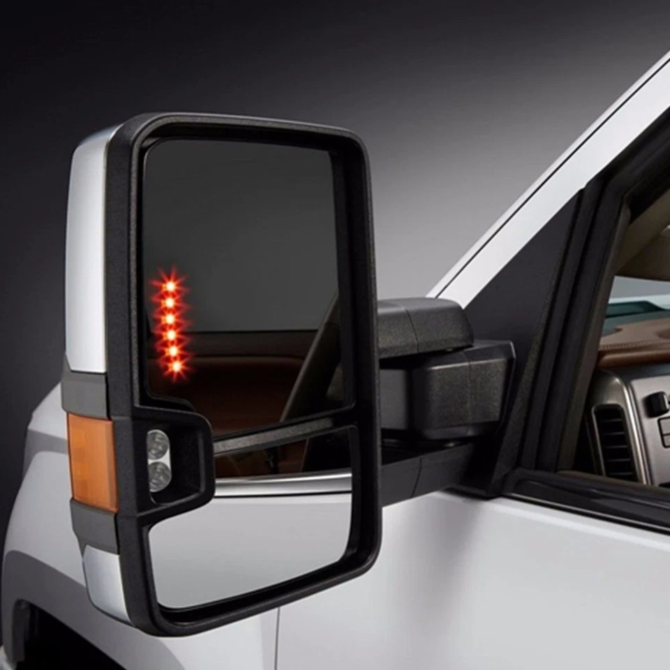 Pair Towing Mirrors Power Heat Clearance Signal Chrome Side for 99-02 Chevy GMC - Image 3 of 4