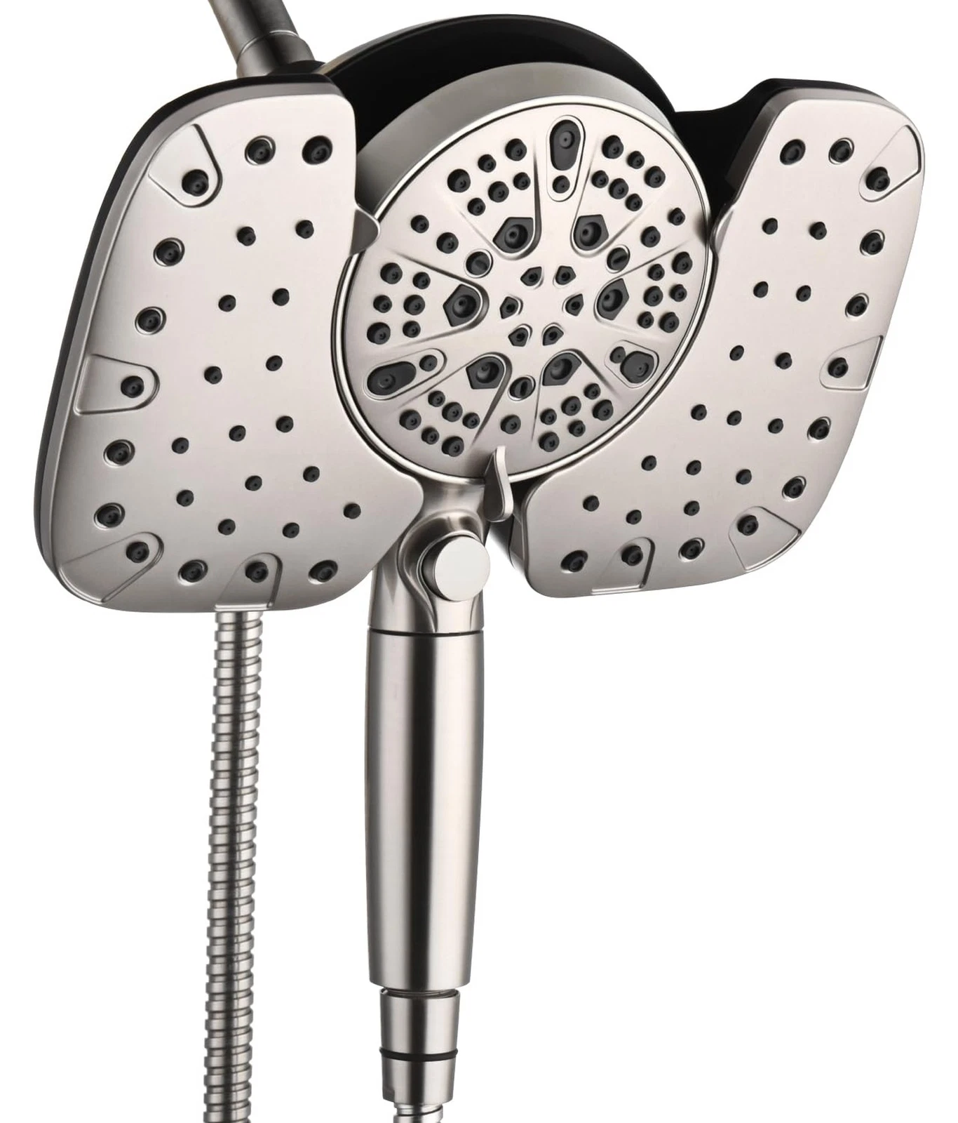 Nickel 2.5GPM Shower Head with Handheld High Pressure: 10” Rainfall Shower