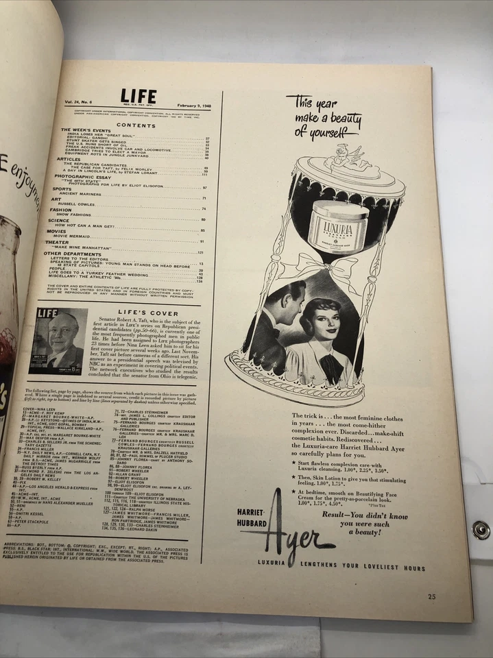 Life Magazine February 9 1948 Robert A Taft as Republican Presidential Candidate - Image 2 of 4