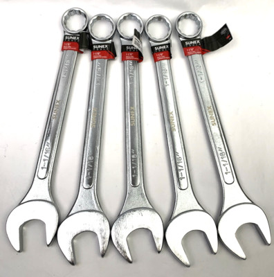 ( Lot of 5 )  Sunex Tools 1 - 1/16'' SAE 12 Point 734A Combination Wrench