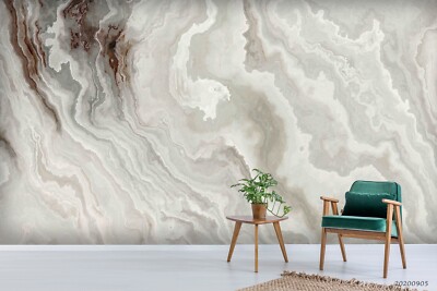 3D Gray White Texture Marble Wallpaper Wall Murals Removable Wallpaper