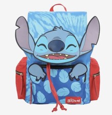 Disney Lilo And Stitch Smiling Stitch Slouch Backpack School Blue Red NEW