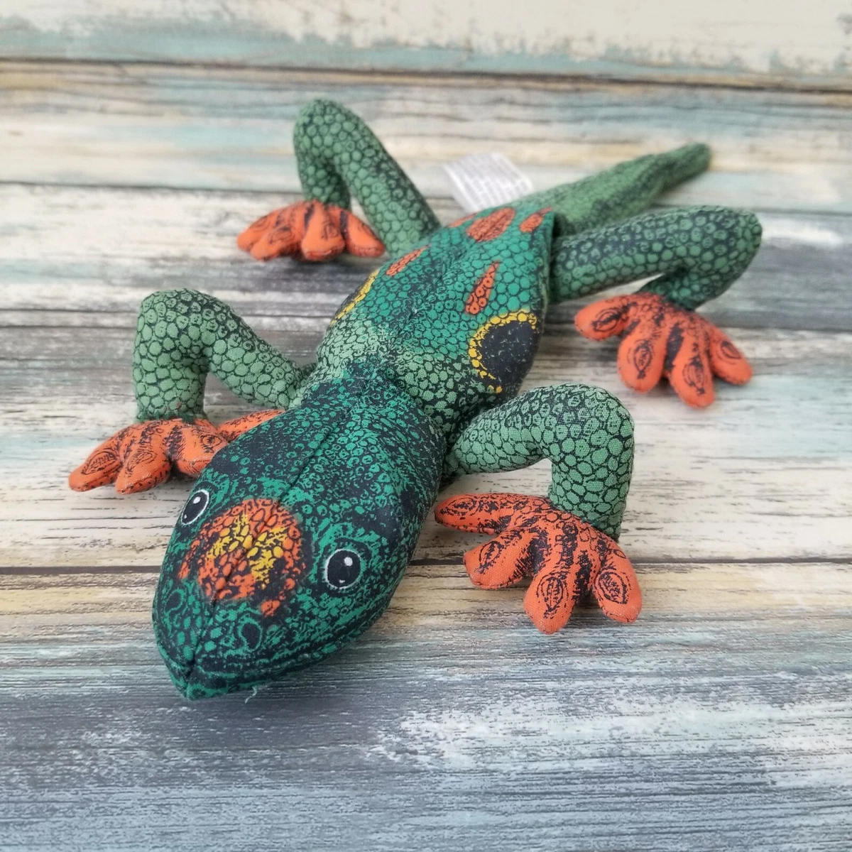 Vintage Gecko Plush Toy Determined Productions Applause Lizard