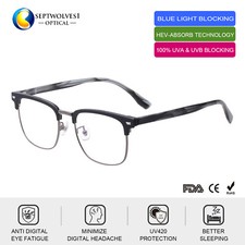 Men's Business Light Blue Light Blocking Reading Glasses Computer Gaming Reader