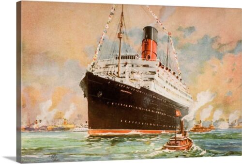 Cunard Line Promotional Brochure For The Canvas Wall Art Print, Ships & Boats - Picture 1 of 13