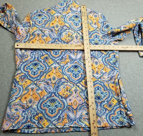 D&co. Activewear Top Womens Medium M Paisley Long Sleeve ¼ Zip Pullover Stretch - 第 9/11 張圖片