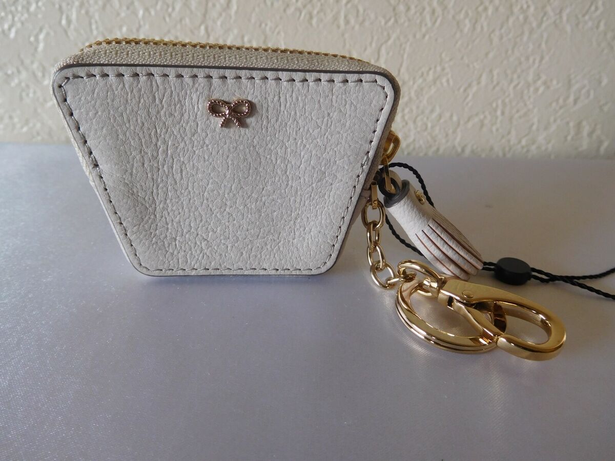 New Anya Hindmarch Leather Coin Purse, Key Ring with Tassel New Anya Hindmarch Leather Coin Purse, Key Ring with Tassel