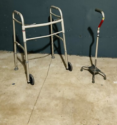 Walking Aids Quad Cane & Folding Walker