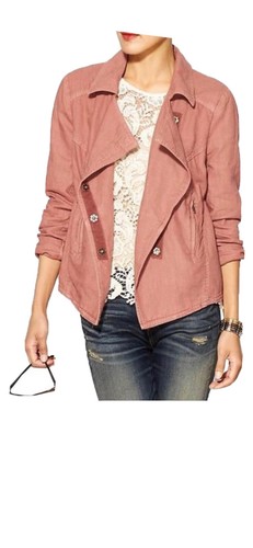Free People linen moto military jacket 