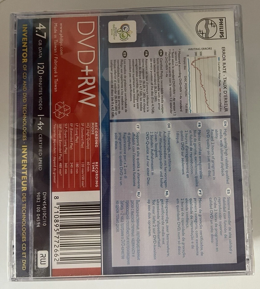 6 x Philips DVD+RW 4.7GB Data 120 Mins video 1-4x Certified Speed. FREE DELIVERY - Image 2 of 4