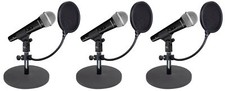 3) Rockville Microphones+desktop Stands+pop Filters 4 Recording, Studio, Podcast