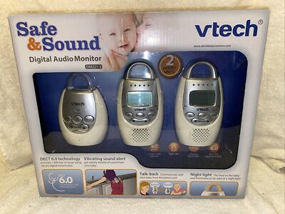 VTech DM221-2 Safe Sound Digital Audio Baby Monitor with Two Parent Units  763529283407|