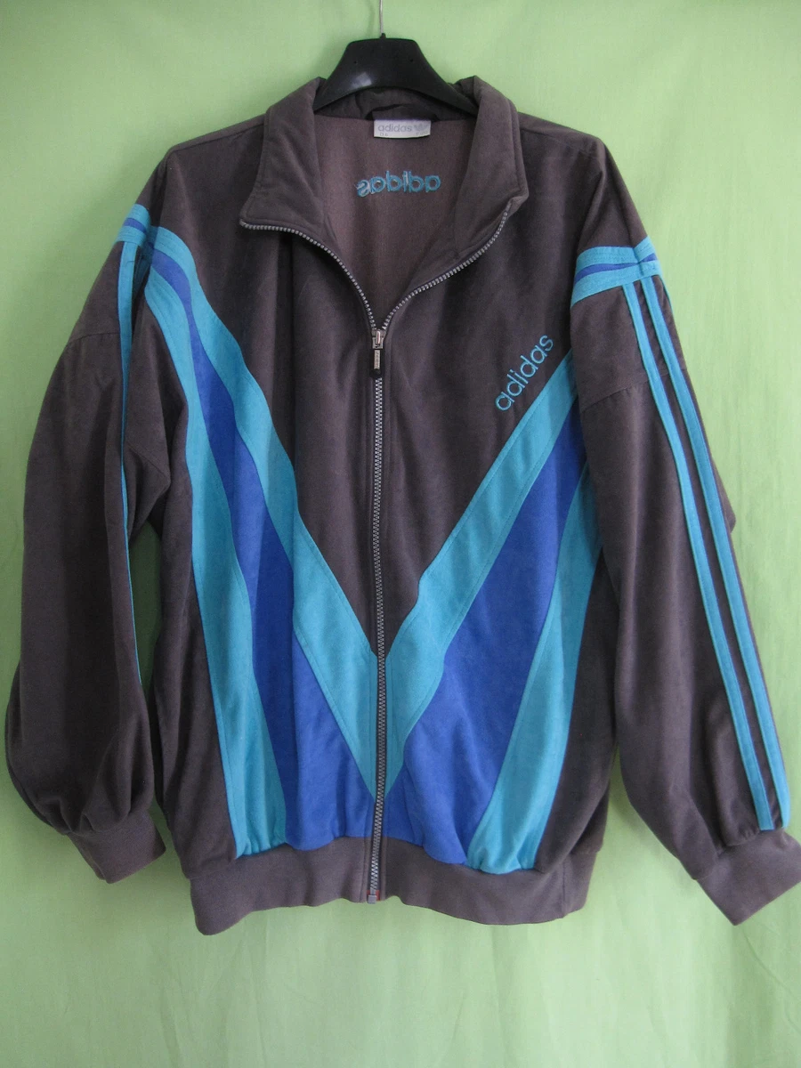Veste Adidas ann es 80 Vintage velour Grise et violette 80 S jacket 180 L