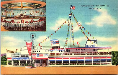 Postcard NJ Advertising Dual View Flagship 29 Nautical Spot Excellent Food B3