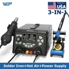 WEP 3-IN-1 Soldering Station 970W Hot Air Station DC Power Supply  853D 5A-II